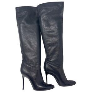 Seven for all mankind Tall black leather boots US 7.5M BoxO Stiletto